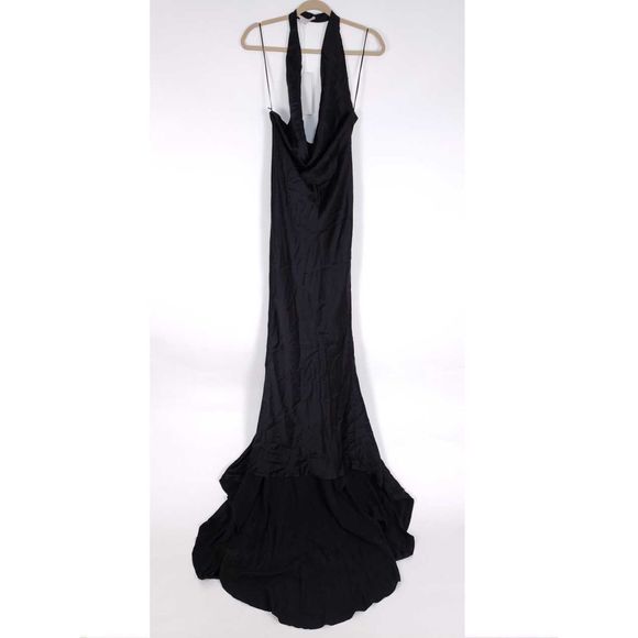 Stella McCartney Plunging Drape Silk Halter Gown - Picture 4 of 8